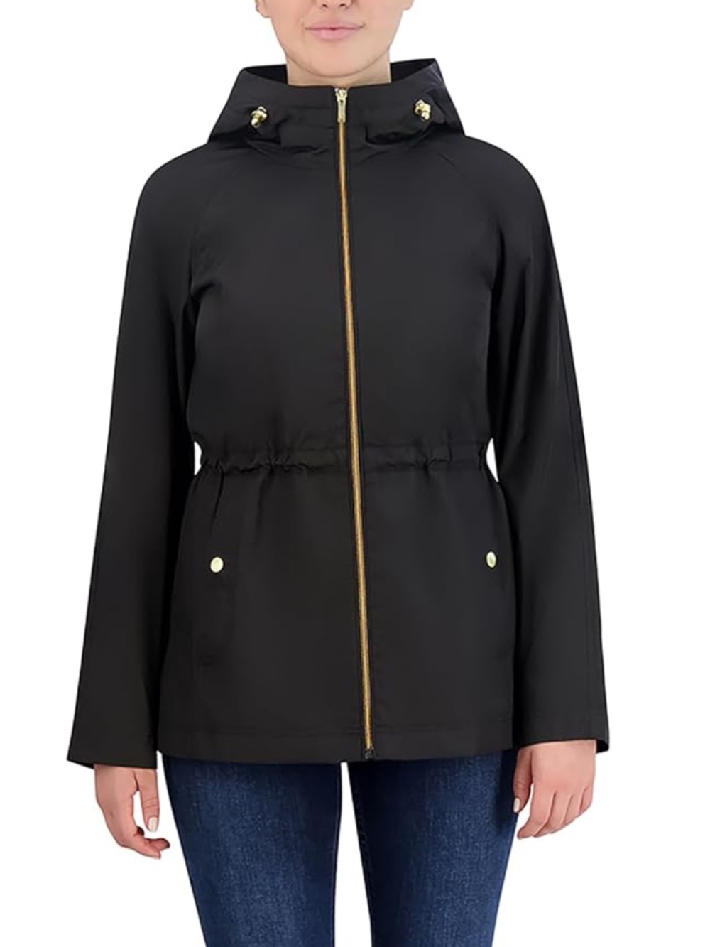 NWT Cole Haan Outerwear travel packable rain jacket in BLACK - Small